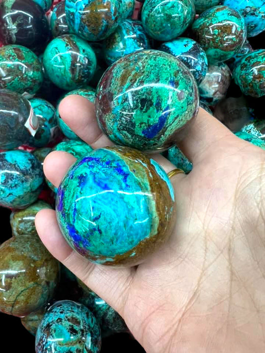 Chrysocolla Azurite Malachite Sphere 2"