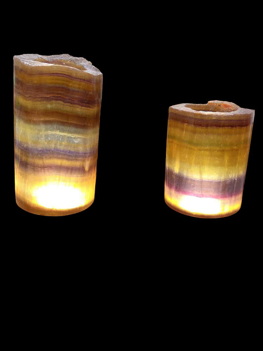 Yellow Fluorite Lamp with Light Base 5"