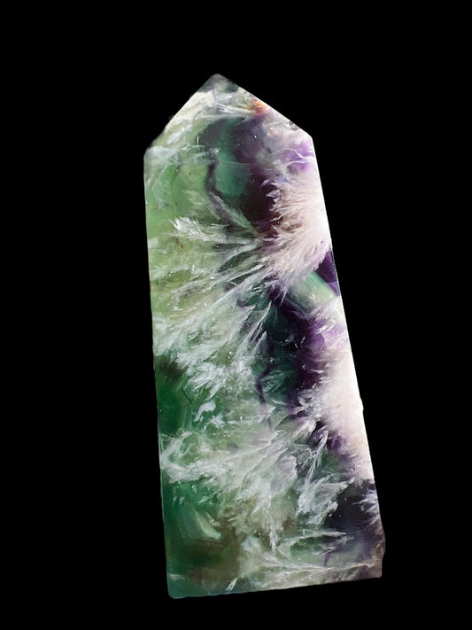 Feather Rainbow Fluorite Tower 3-4"