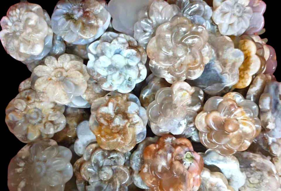 Flower Agate Floral Carving 1.5"