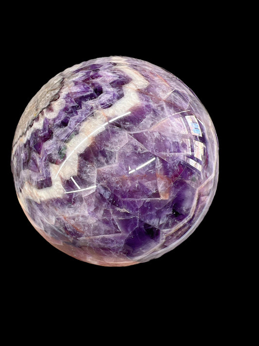 Chevron Amethyst Sphere Large 5-6"