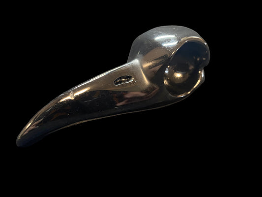 Smokey Quartz Raven Skull Carving