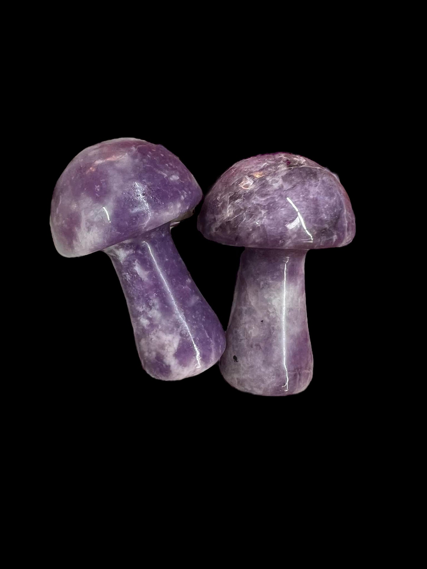 Lepidolite Mushroom Carving 2"