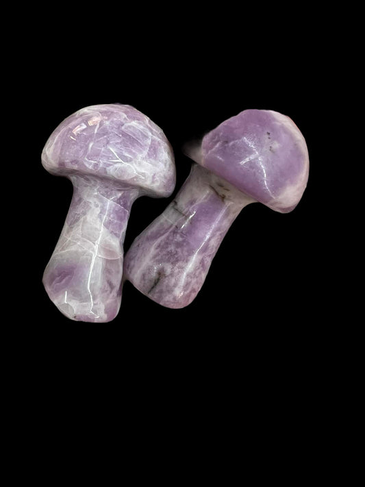 Lepidolite Mushroom Carving 2"