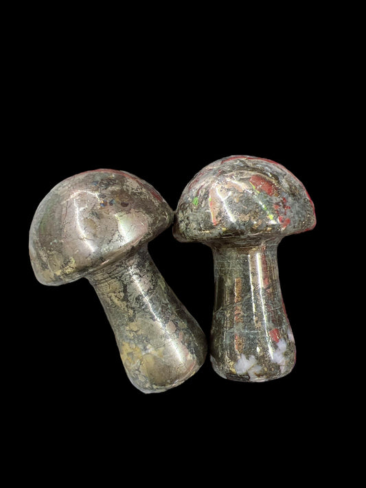 Pyrite Mushroom Carving 2"