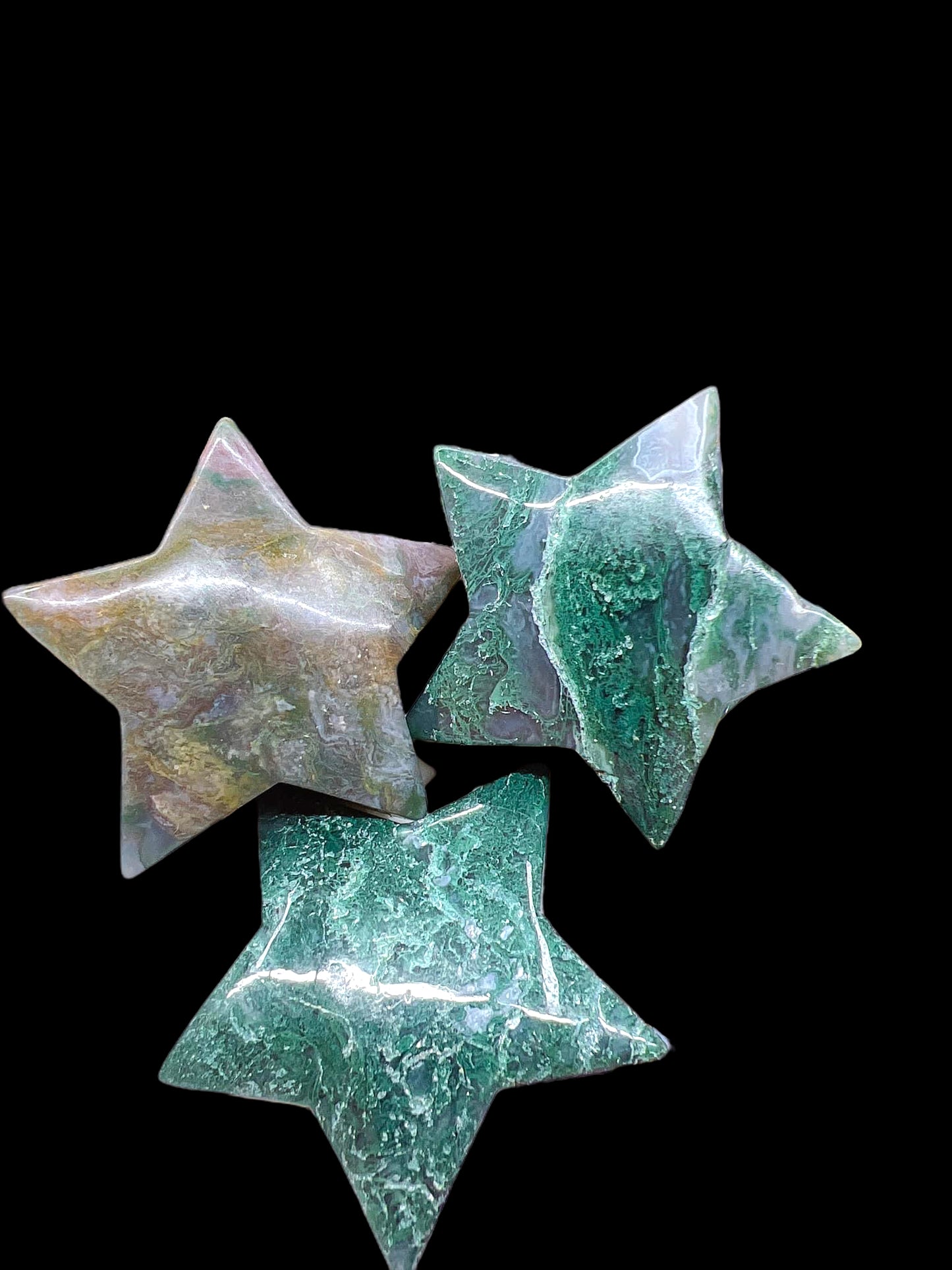 Moss Agate Star 1-2"